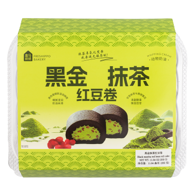 盒马 黑金抹茶红豆卷